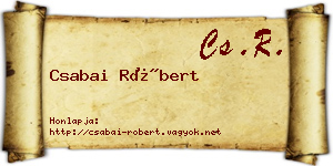 Csabai Róbert névjegykártya